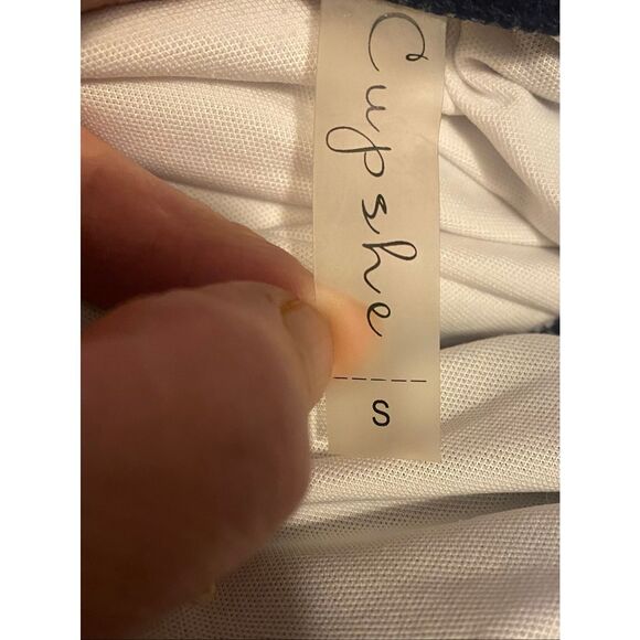 CUPSHE Mermaid Scale Cutout One-Piece Swimsuit Navy Blue Women’s Small - Picture 4 of 5